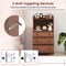 Walnut Engineered Wood Tall Storage Dresser with Shelves and Drawers